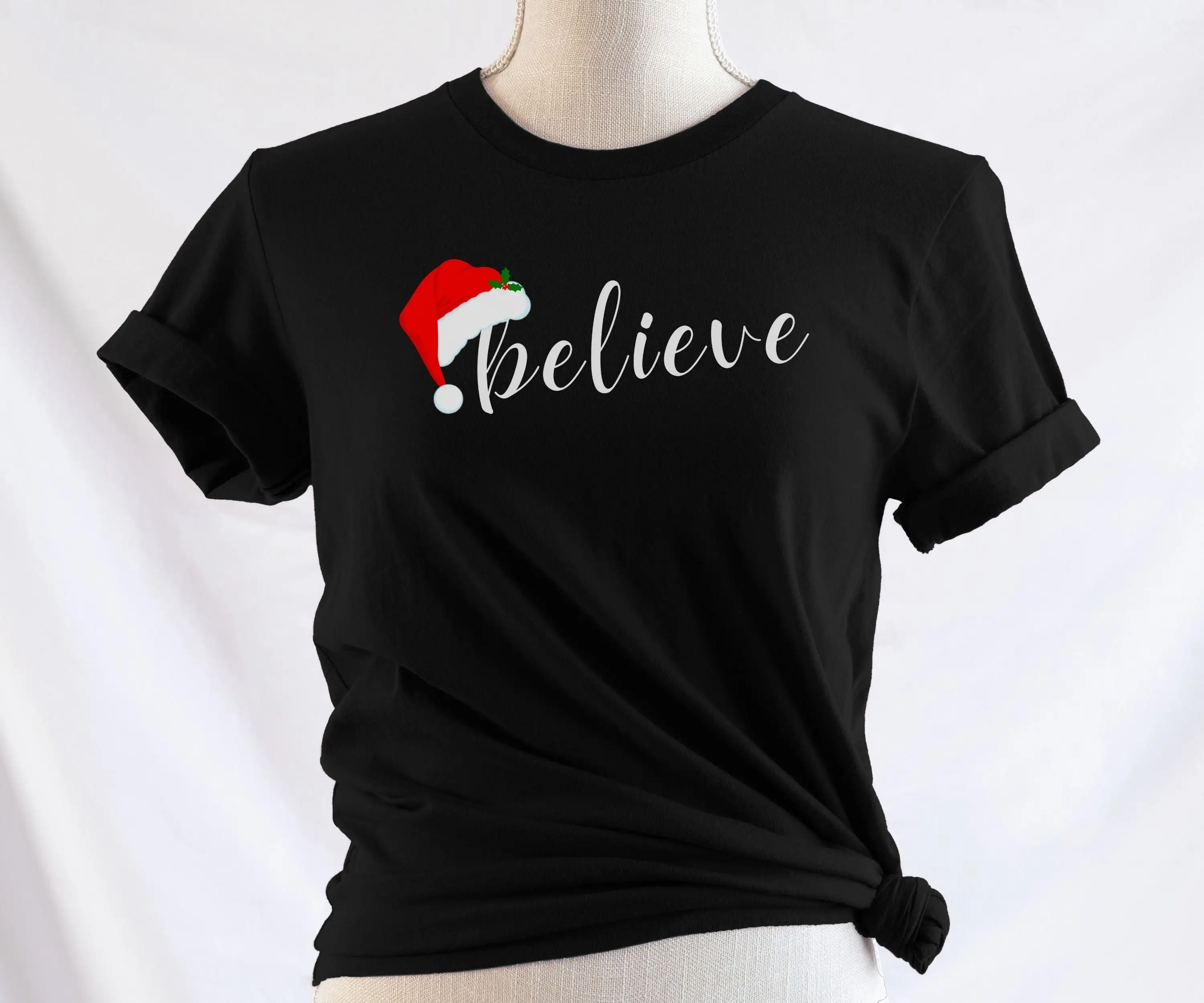 Believe Christmas T Shirt Family Womens Festive Party For Her