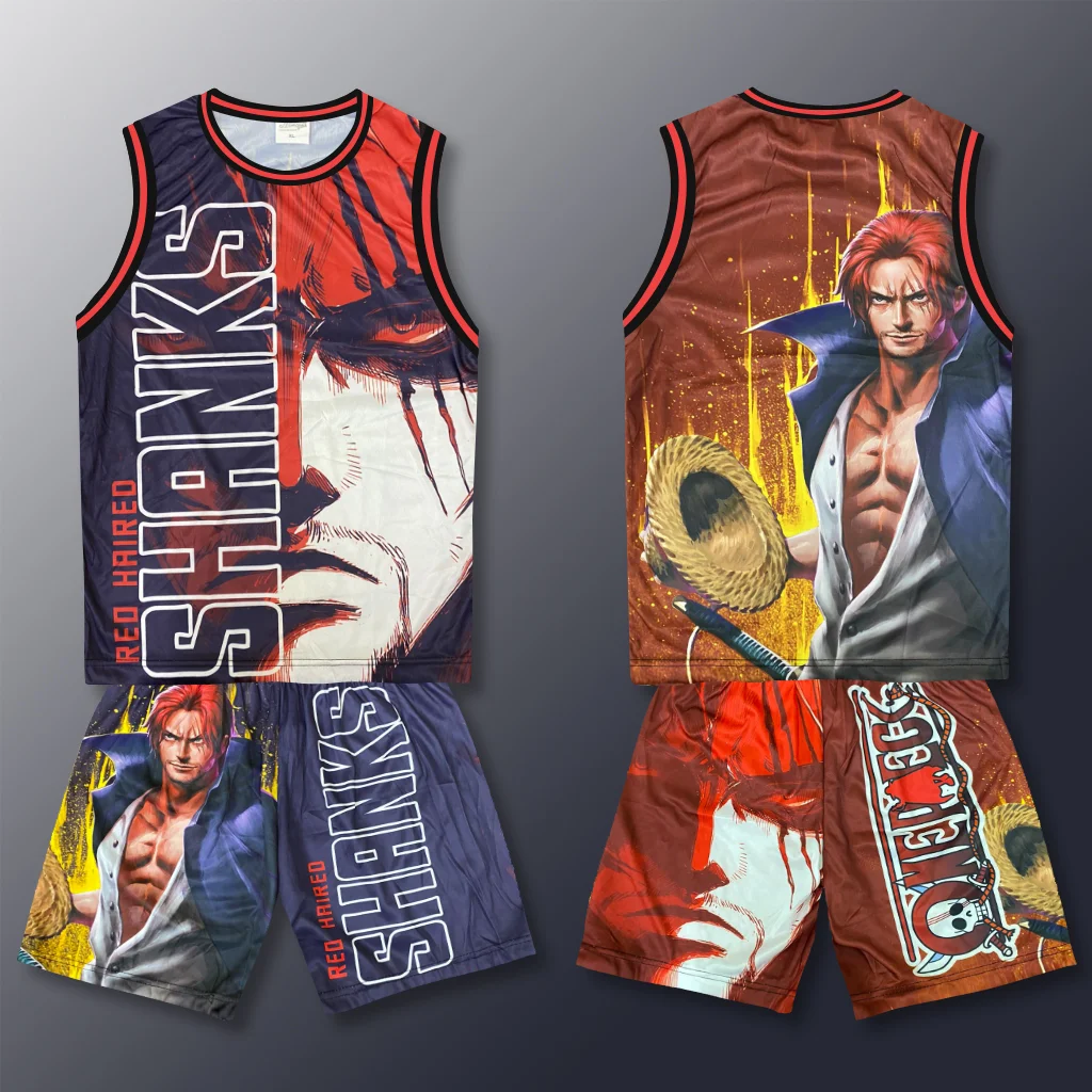 One Piece Basketball Jersey Set Luffy Gear Fourth Zoro Multiple 3D Full Print Breathable Quick-Dry Tank Top and Shorts
