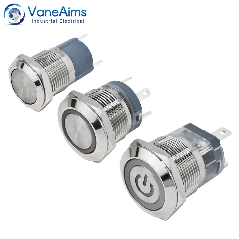 

19MM 15A High current Metal Button Switch Momentary Latching Push Button switches On Off Self-reset Self-locking 12V 24V 220V