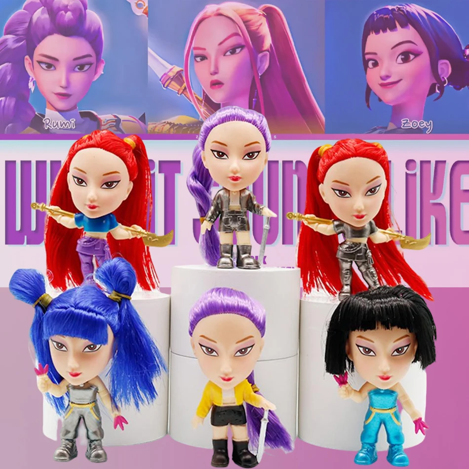 6PCS  Korea Hot Anime Demn Hunters Blind bags Figure Hunters Rumi Mira Zoey Tiger Figurine Toy Desk Decoration Statues Ornament