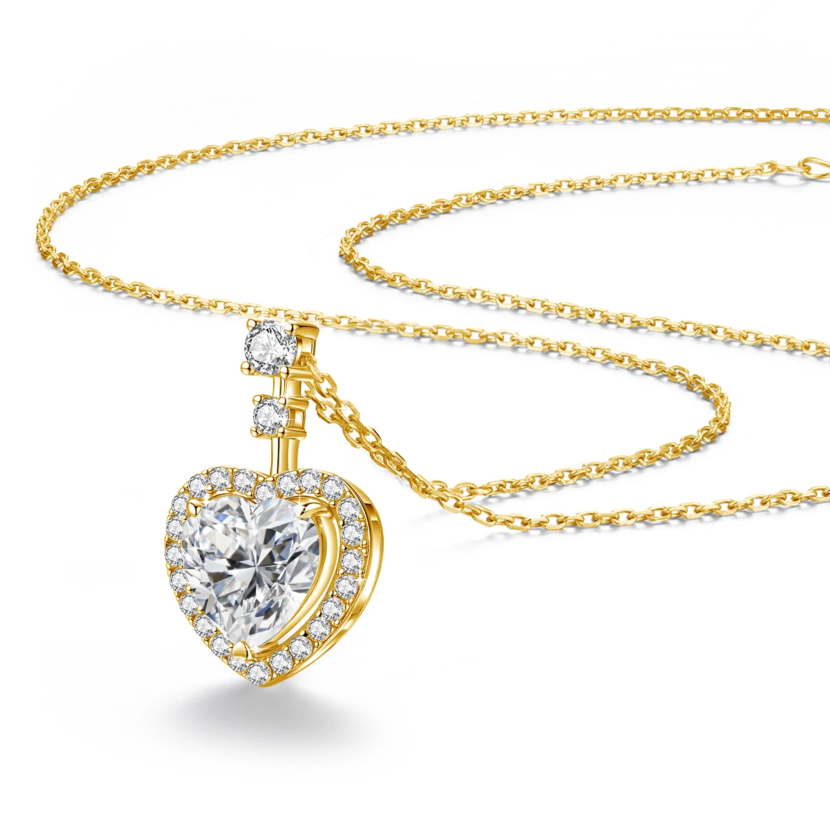 

D VVS1 4.0CT Moissanite Love Heart Pendant Necklace for Women Real 925 Sterling Silver Chain Fine Jewelry Wedding Gift Collares