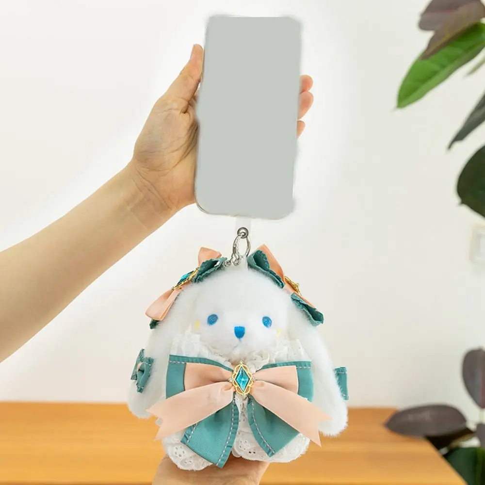 Prinzessin Perlenkleid Plüsch Kaninchen Schlüsselanhänger Cartoon Weiche Kaninchen Puppe Schlüsselanhänger Gefüllte Kawaii Hängende Ohr Kaninchen Anhänger