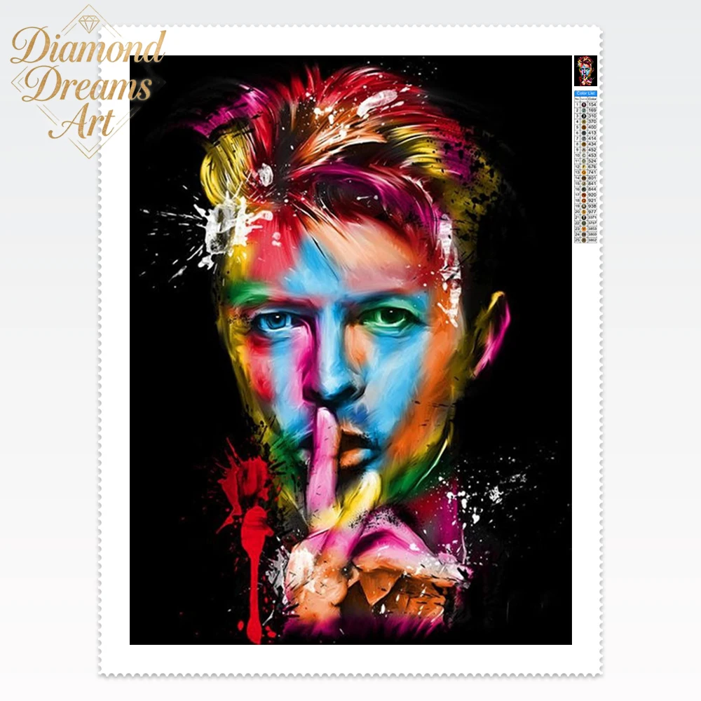 Frameless,For D-David Bowie Diamond Art Painting Rock Singer Posters Diy Diamond Embroidery Mosaic Oil Painting Fans Gift Room D
