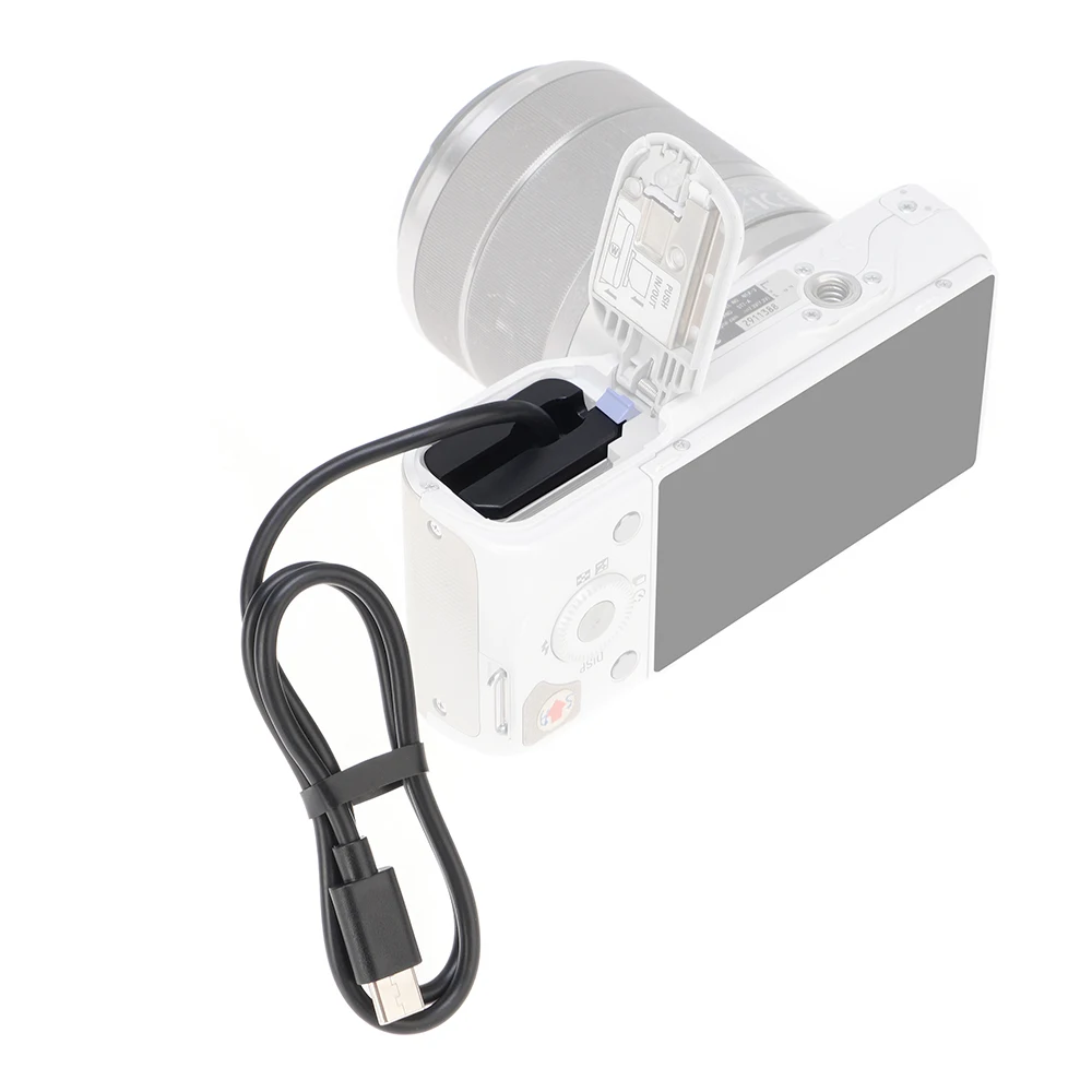 Fotga NP-FW50 Dummy Batterij + Type-C Voeding Rechte Lijn (50Cm) Voedingsadapter Voor Monitor/Camera Voor Kabellichtaccessoire