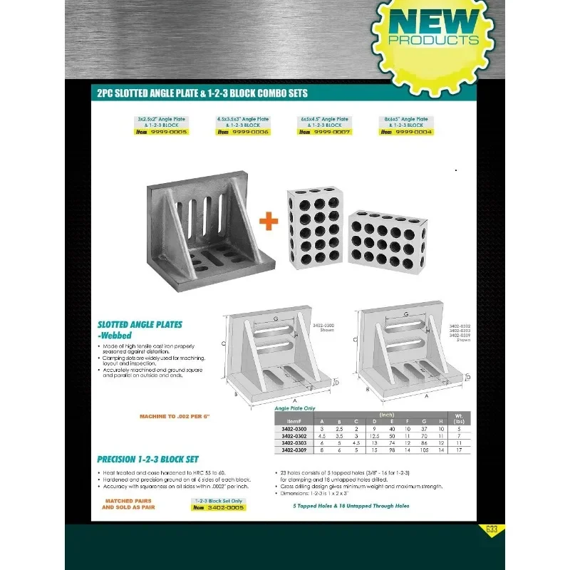 Placa angular ranurada, 0302 3402-, 4-1/2 "x 3-1/2" x 3 ", Webbed