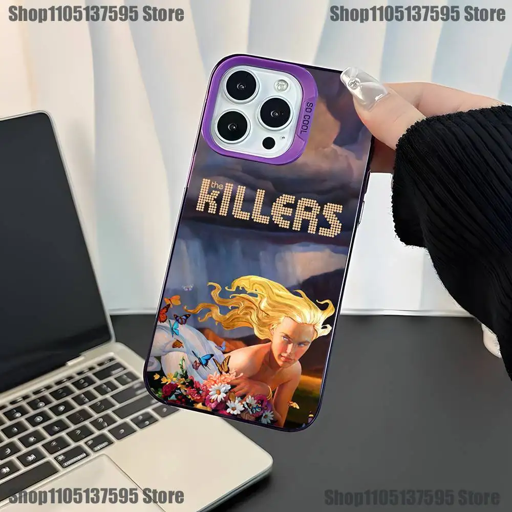 밴드 더 K-킬러즈 아이폰 17,16,15,14,13,12,11,미니,프로,E,SE4,XS,MAX 퍼플 캔디 매트 커버 폰 케이스