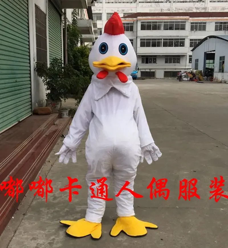 Christmas Chicken Mascot Costumes Cartoon Apparel Advertisement Costumes Halloween Birthday Party