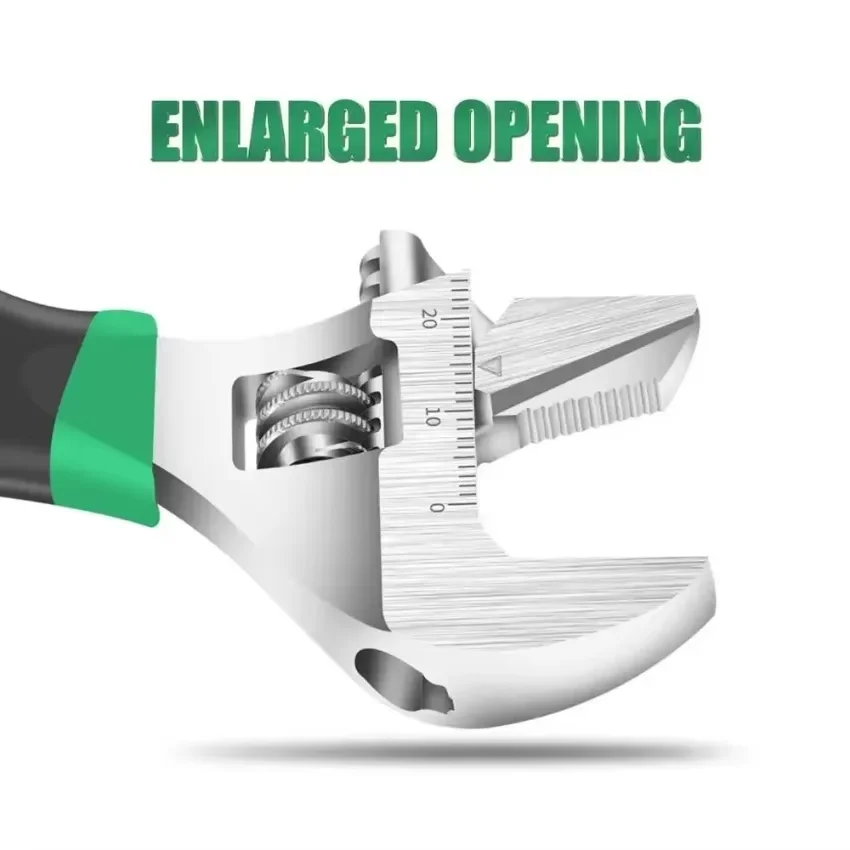 LAOA 6/8inch Short Handle Adjustable Spanner Durable Monkey Wrench for Pipe Installation Household Maintenance Hand Tools