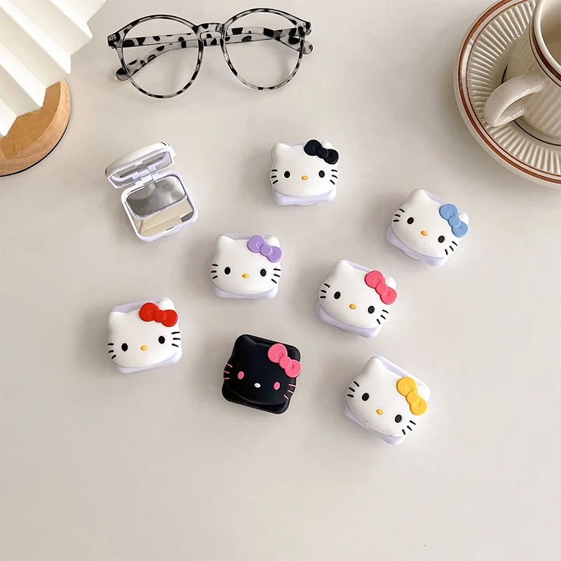 Sanrio Hello Kitty Ins Macaron Color Flip Mirror Phone Grip Tok Smart Tok Holder Ring Y2K Girl Lazy Bracket Clear Stand Socket image 2