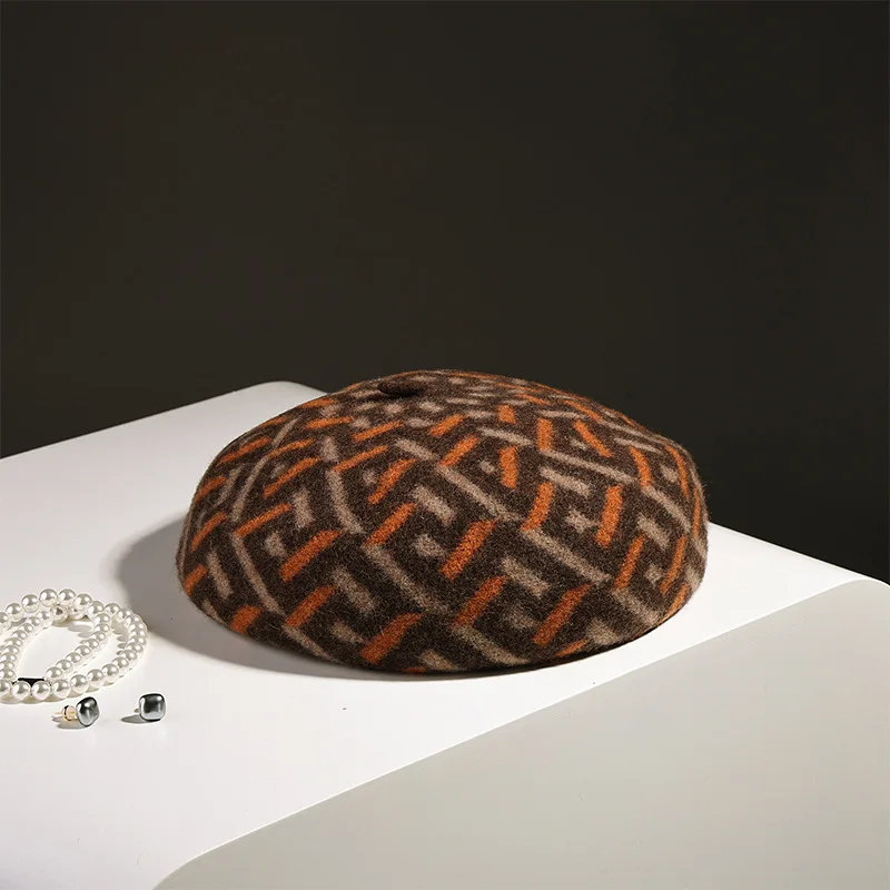 

Beret Wool Felt Women Winter Hat Warm Soft Accessory For Autumn Outdoors Sports Cold Weather