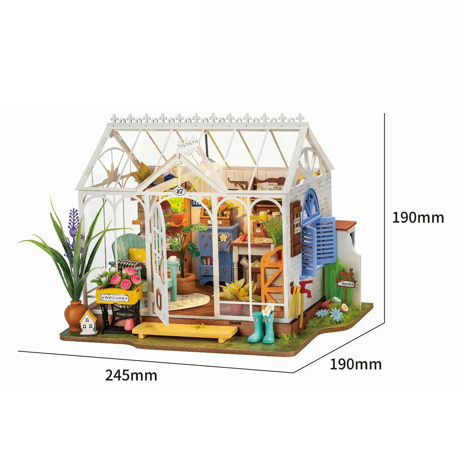 Houten miniatuur poppenhuis Leuk om creatief houten huis te bouwen voor kinderen en tieners