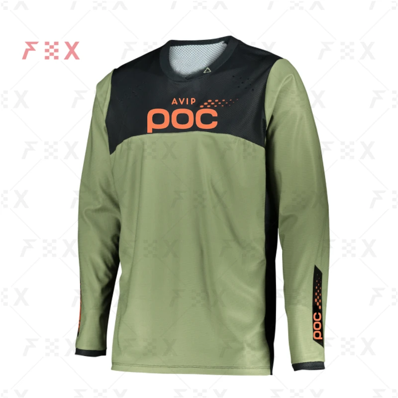 AVIP POC Mtb Cycling Men Downhill Jerseys Summer MTB Bike T-shirt Long Sleeve Motocross Sportwear Clothing Jersey Quick Dry dh