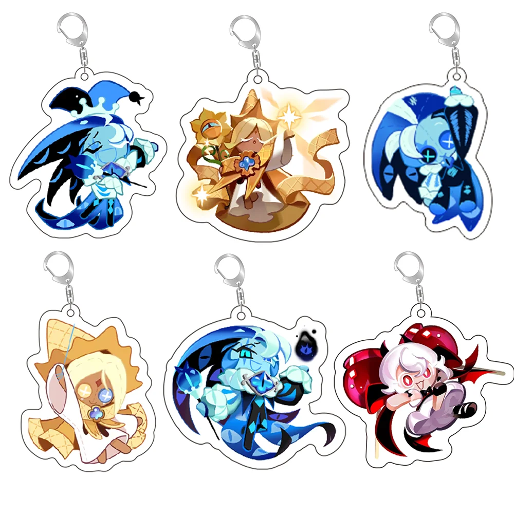 Hot Game Cookie Chibis Keychain Shadow Milk Pure Vanilla Key Chain Bag Keyrings Jewelry Gamer Fans Gifts Accessories