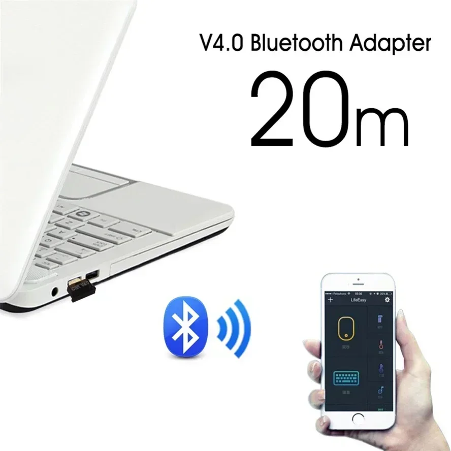 อะแดปเตอร์บลูทูธ USB 4.0 BT อะแดปเตอร์ตัวรับสัญญาณคอมพิวเตอร์บลูทูธไร้สายสำหรับพีซีแล็ปท็อป4.0อะแดปเตอร์ BT สำหรับพีซี