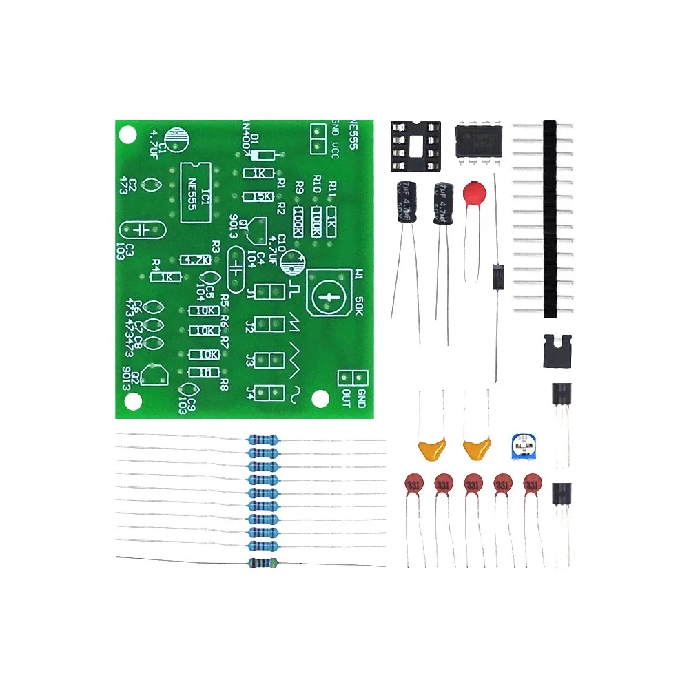 DC6-12V NE555 Pulse Generator Module Sine/Triangle/Square Wave Generator Multi-Channel Waveform Signal Generator DIY Kit