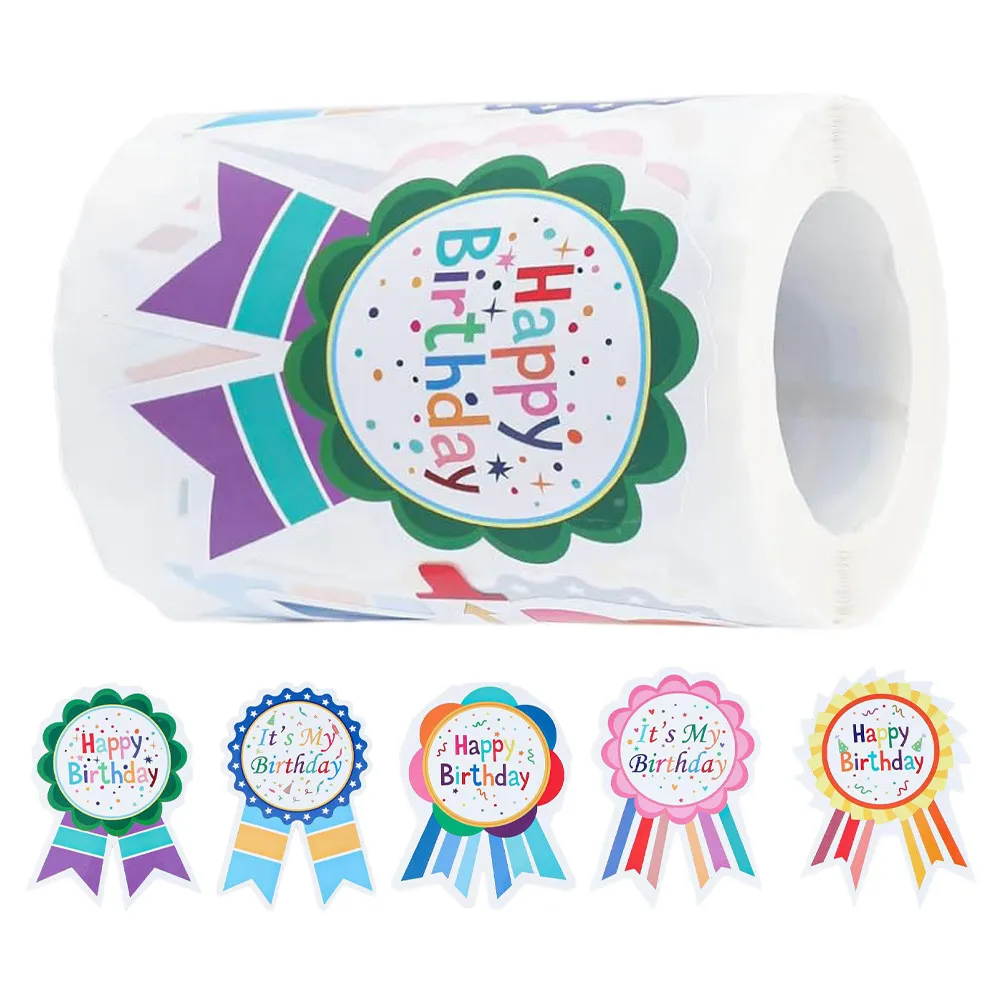 

200Pcs It's My Birthday Badge Stickers Bright Easy Peel Labels for Presents Jackets Books Calendars Game Rewards Decor