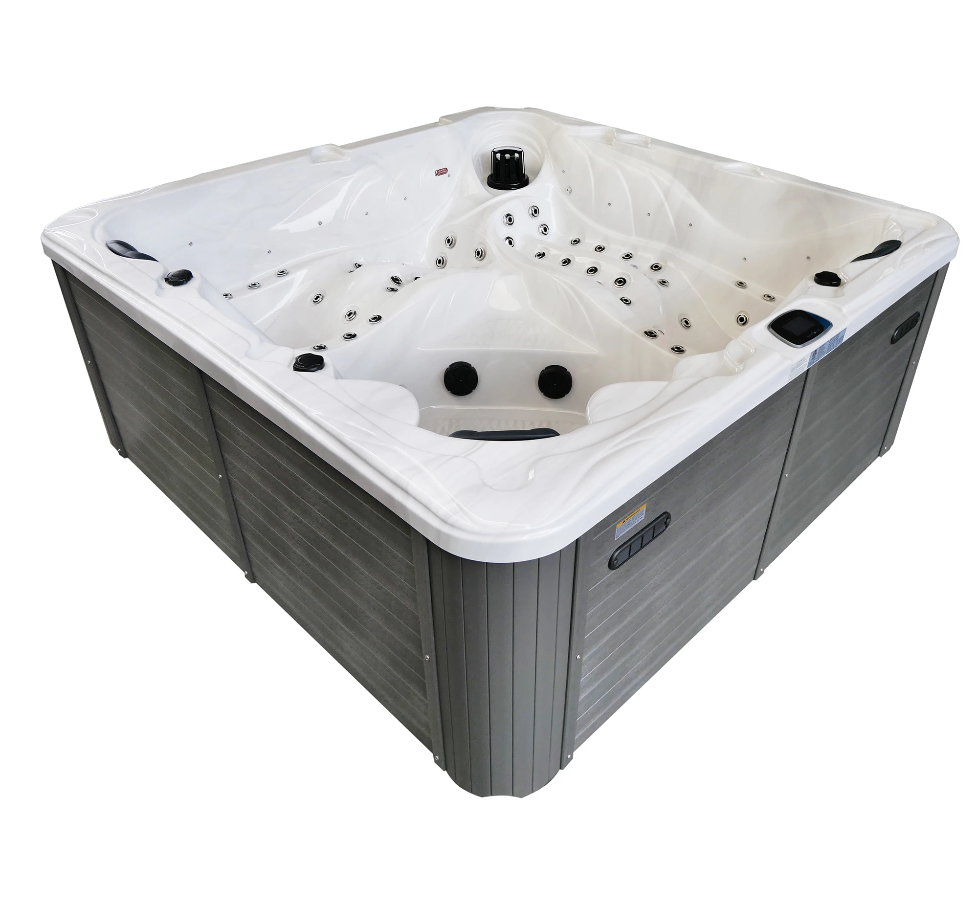 Outdoor Hot Tub, 5 Person 2300 x 2300 x 960 mm Acrylic Whirlpool Spa, Freestanding Massage Hydrotherapy Family Spa