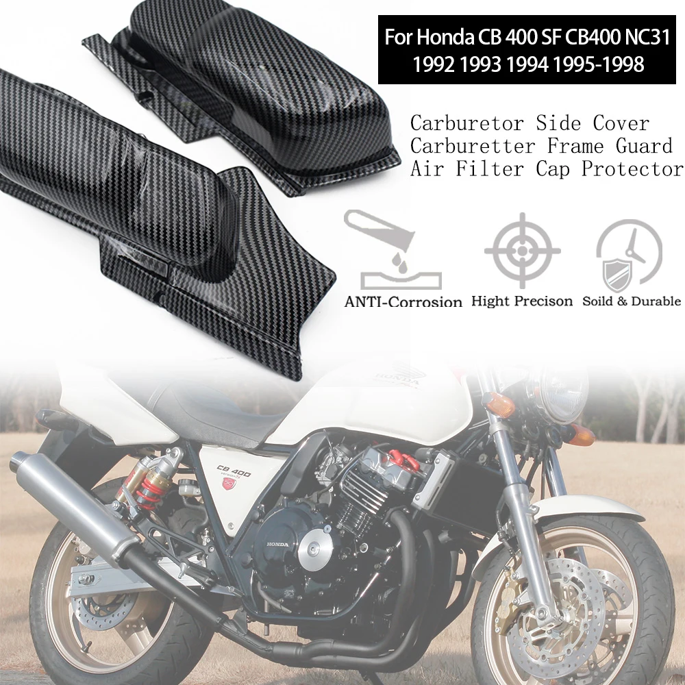 

Motorcycle Carburetor Side Cover Carburetter Frame Guard Air Filter Cap Protector For Honda CB 400 SF CB400 1992 1998