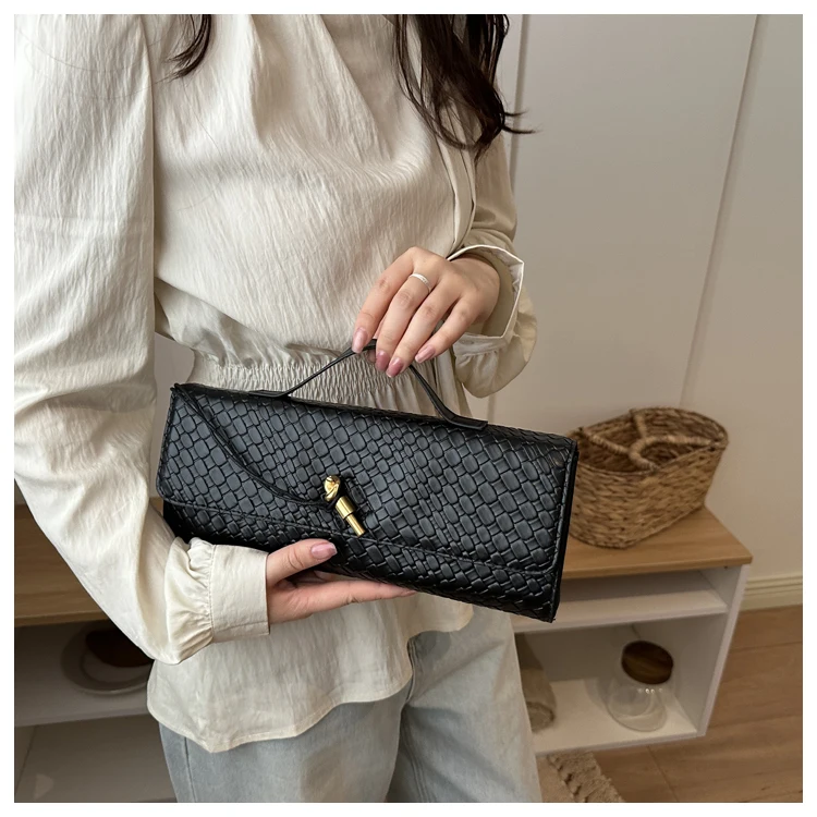 Bolso de Hombro Elegante con Textura Tejida, Estilo , Bolso de Mano para Cena, Bolso Cruzado para Mujer, Estilo Casua...