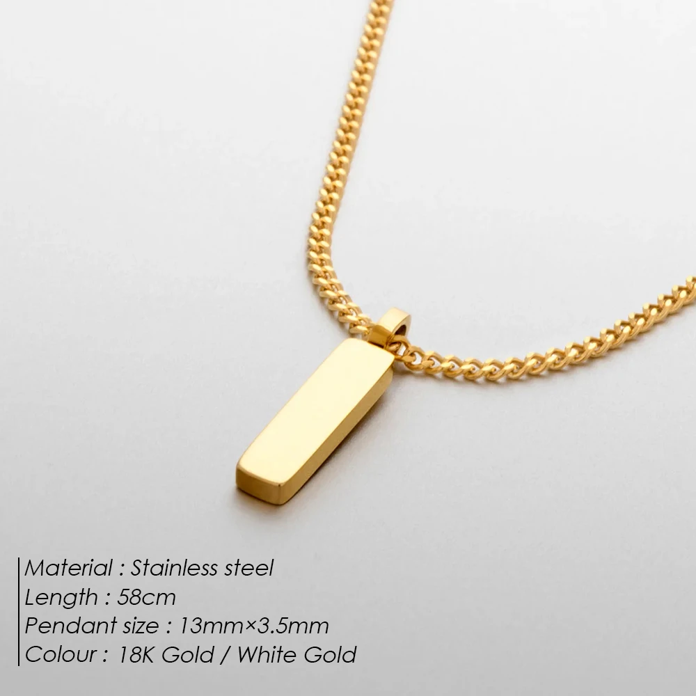 Men's Minimalist Pendant Necklace, Personalized Gift