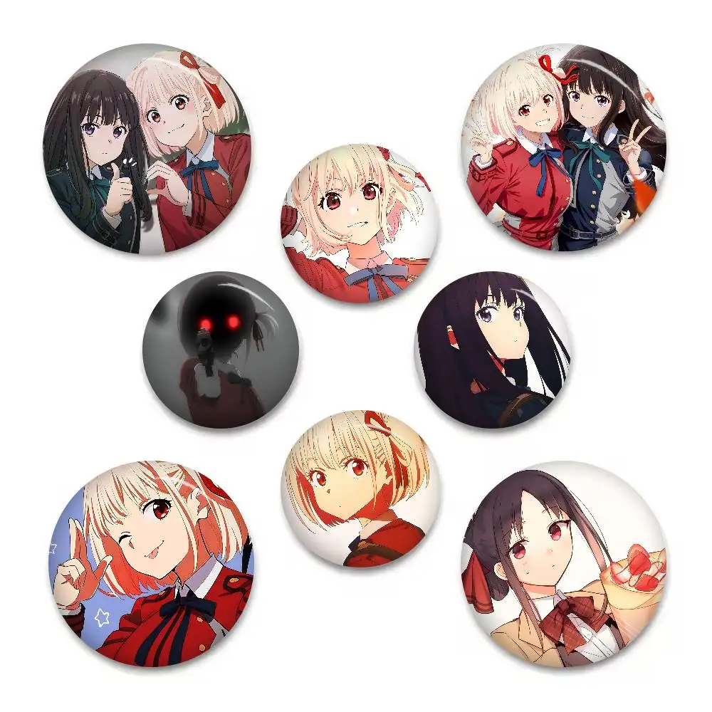Animation Lycoris Recoil Anime Brooches Cute Cartoon Badge Jacket Jeans Lapel Pin Gift Accessorie