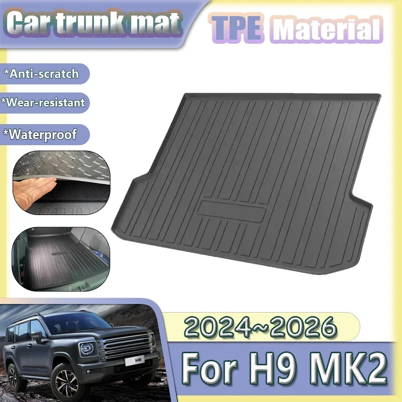 

Car Trunk Mat For Haval H9 MK2 2024 2025 2026 Anti-dirty Waterproof Rubber TPE Material Carpet Pads Protection Auto Accessories