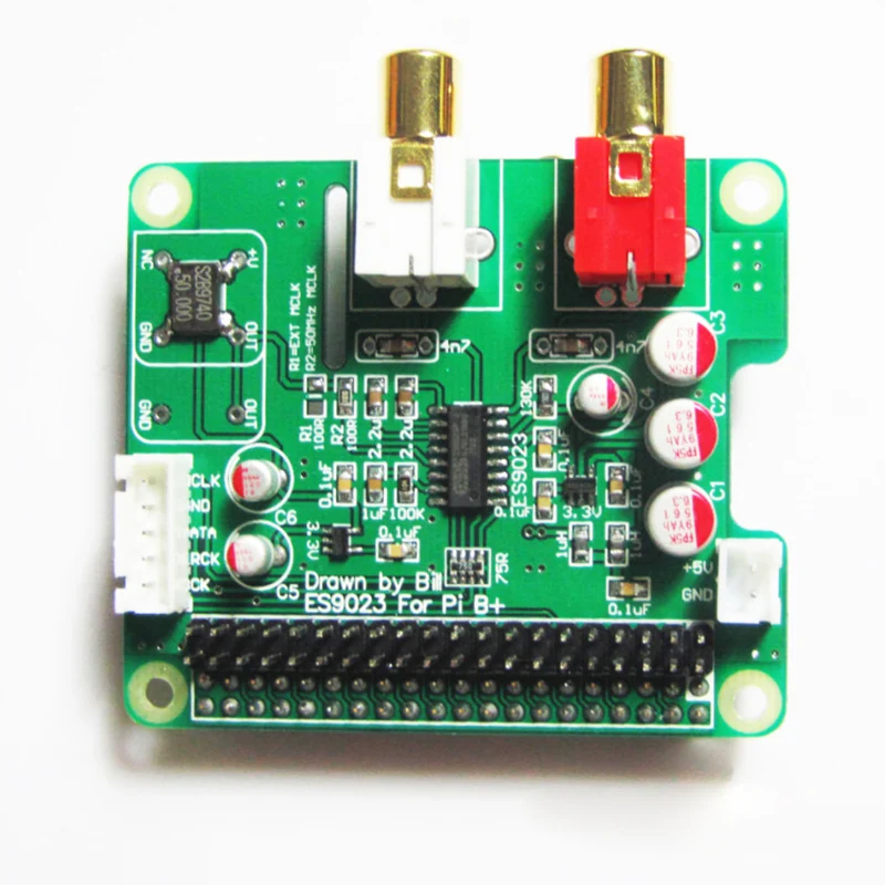 I2S HiFi DAC เสียงดิจิตอลการ์ด ES9023 Expansion Board ถอดรหัสคณะกรรมการ Encoder สำหรับ Raspberry Pi 3 Pi 2 B +