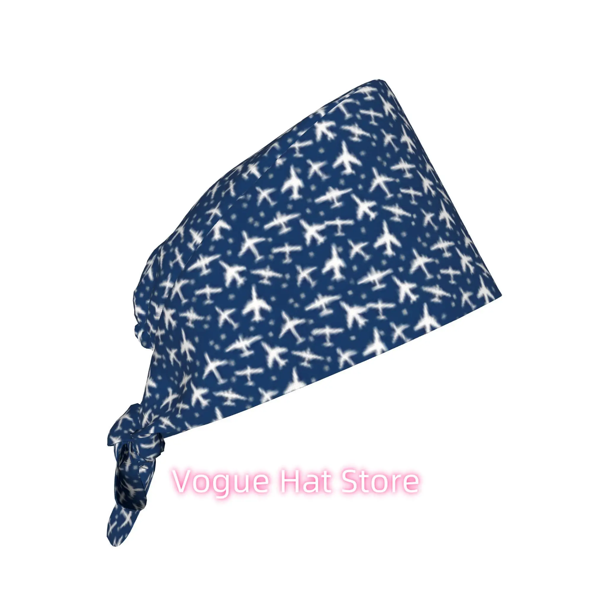 Silhouette of Blue And White Airplanes on a Work Cap, Adjusted for Work