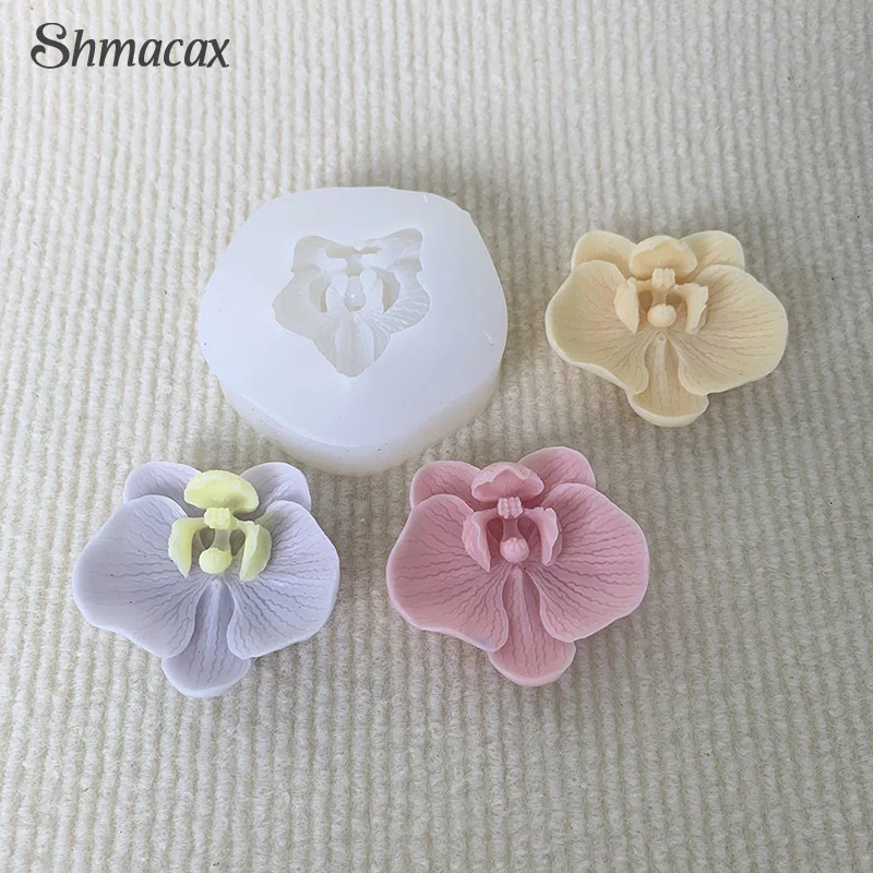 

3D Simulation Orchid Silicone Mold Kitchen Baking Tool Rose Flower Phalaenopsis Fondant Chocolate Jelly Cake Decor Plaster Mould
