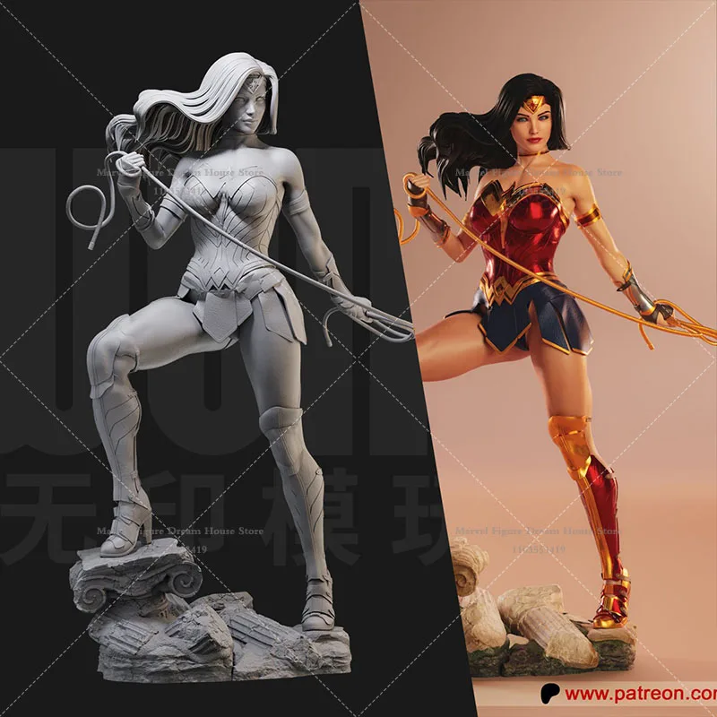 1/24 1/18 مقياس عجب امرأة هوكجيرل القمر آلهة دونا تروي ميرا لتقوم بها بنفسك الذاتي تجميعها GK ثلاثية الأبعاد الراتنج غير معلمة دمية بيضاء #6