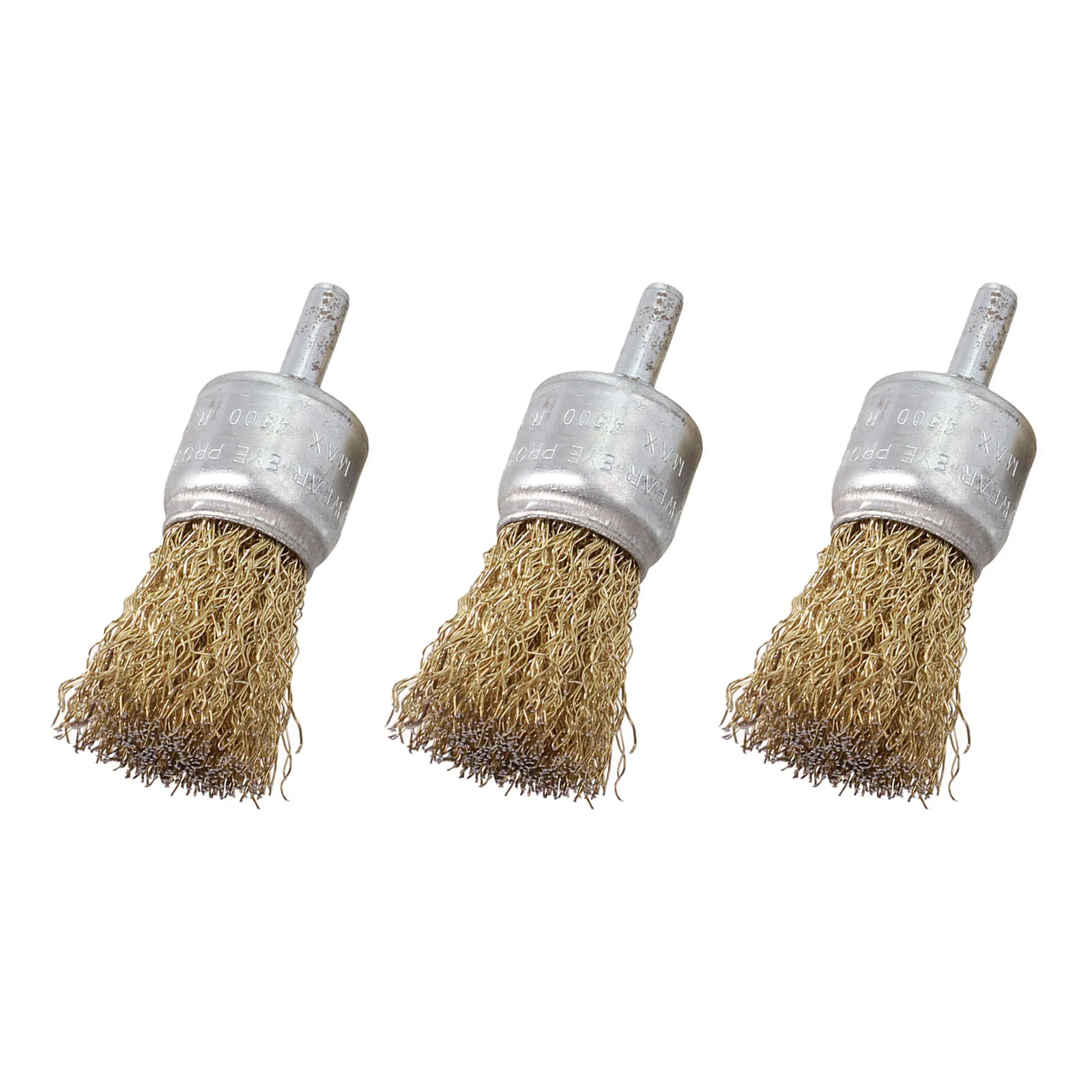 3pc 25mm Rotary Brass Wire Brush End Wire Brushes Crimp Cup Set Wheel For Electric Drill Rust Removal Polishing Tool