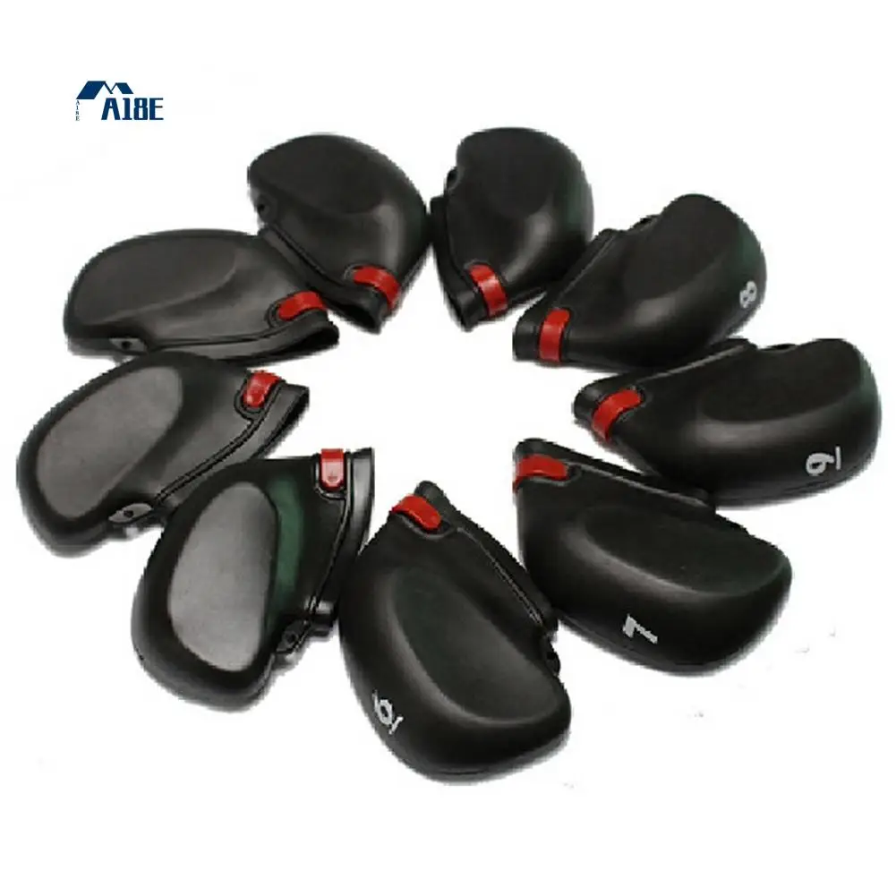 

A18E-1 Набор из 9 железных головок для гольфа Набор железных головок для гольфа ПВХ чехлы для клюшек Чехлы для клюшек Железные колпачки Товары для гольфа