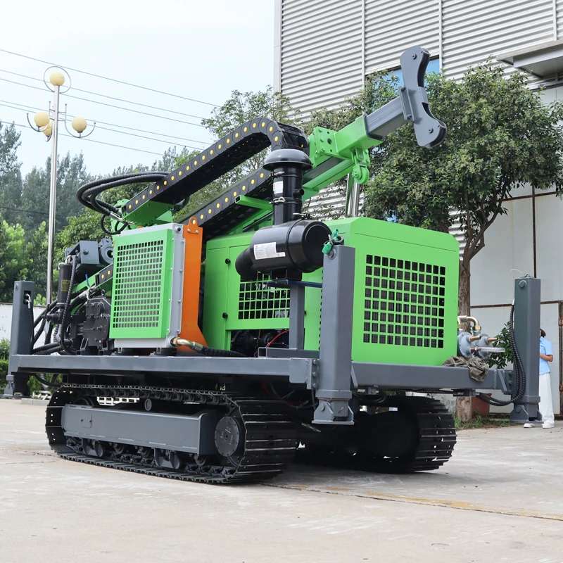 Efficient Mud And Air Dual Drill Rig 100-400m Water Well Core Borehole Portable Crawler Hydraulic DTH Diesel Machine