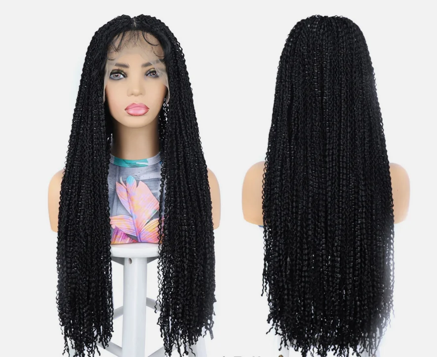 28 inch Braided HD Lace Front Wigs Zizi Braid Wig with Baby Hair for Black Women