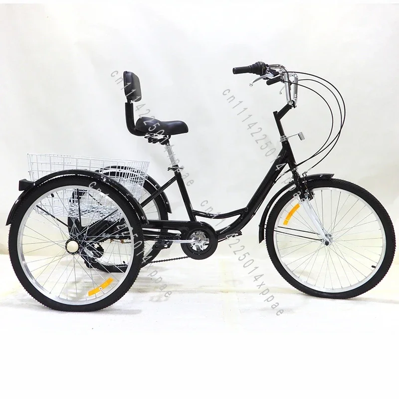 With Shopping Baskets  Backrest Support Stylish 24 Inch Tricycle 3 Wheels Bike Bicycle Gears