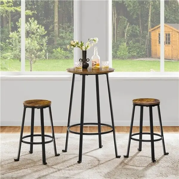 Round Bar Mesa Set, Bar Stools, Pub, 2 pcs, 3 pcs