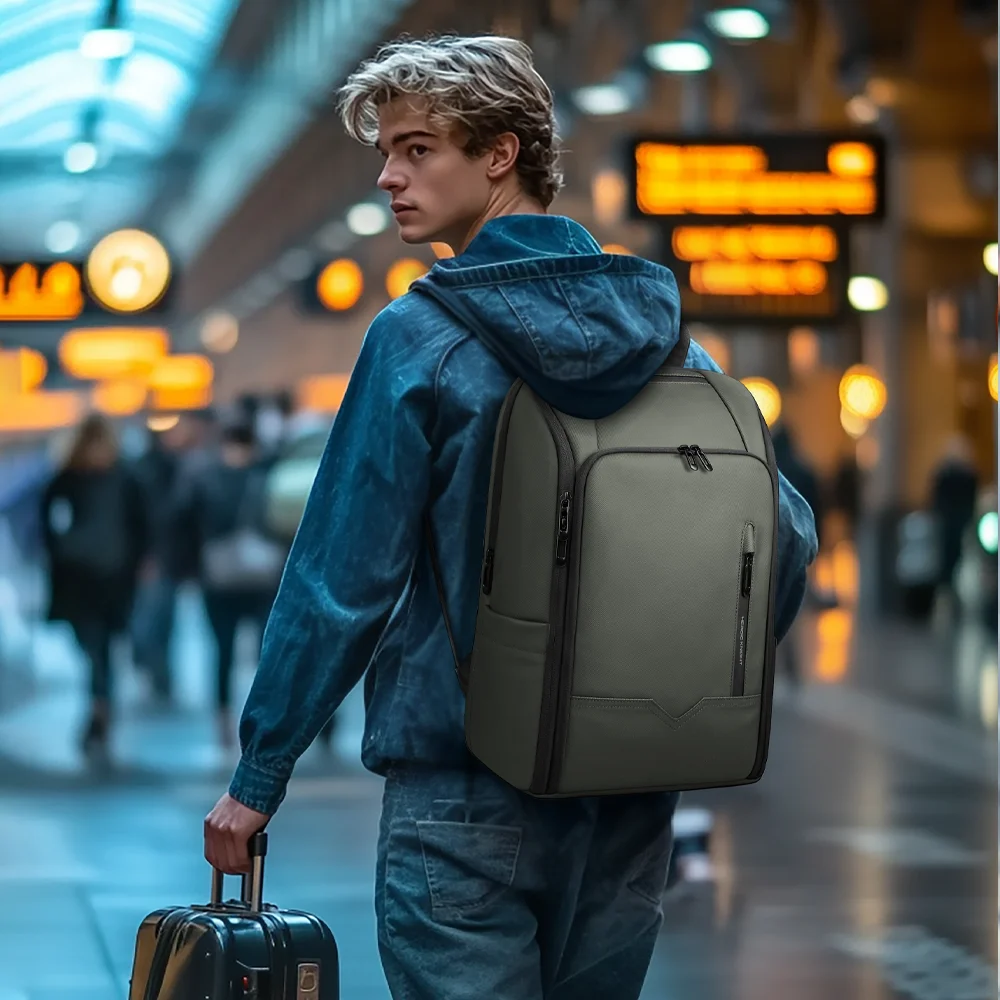 HK Business Men's Backpack For 15.6 Inch Laptop Backpack Waterproof Travel Backpacks Large Capacity School Bags Fashion Rucksack