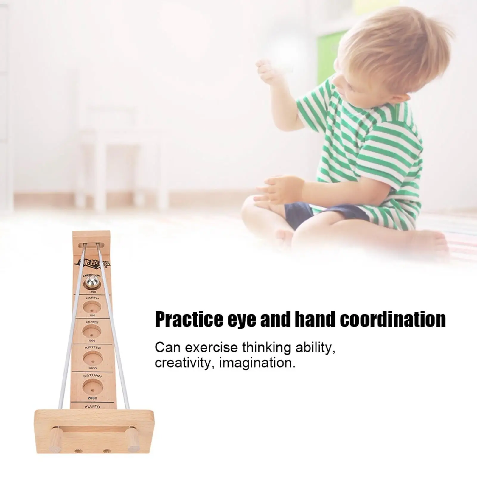 Wooden Balance Ball Puzzle Toy - Fun Desktop Game for Kids & Adults, Engaging Brain Teaser & Leisure Activity