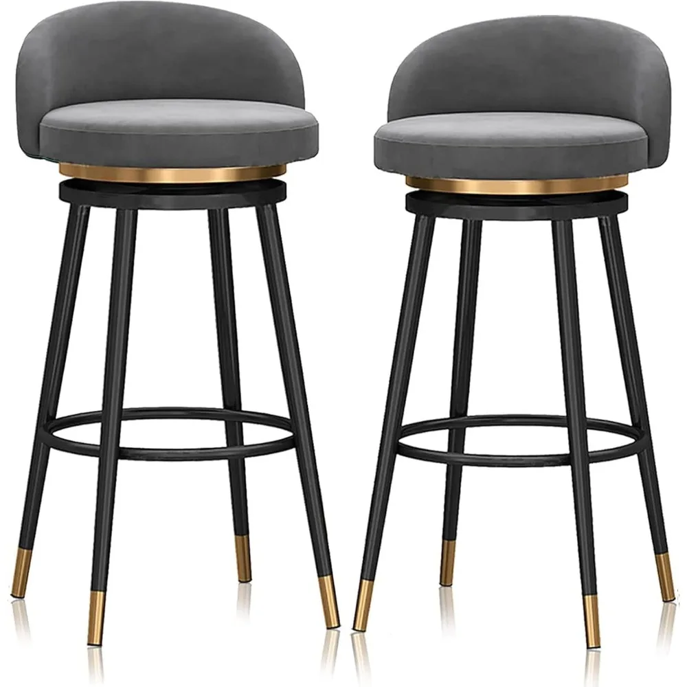 

Counter High Stool,Stools Swivel Height Breakfast Dining Stools Restaurant Barstools Velvet Cloth High Stool Basefor Footstool