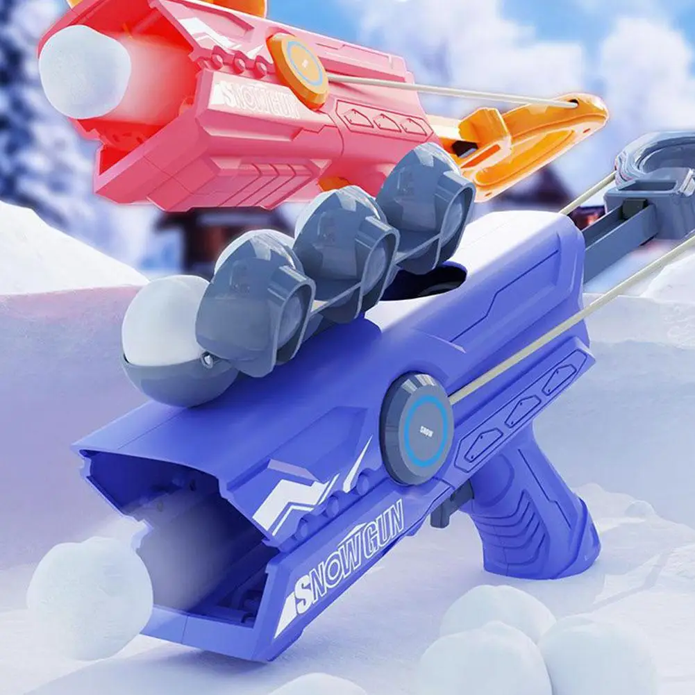 New Snowball Launcher Gun Toy Kids Clamp Snow Ball Grasping Clamps Tool Round Ball Cartoon Toy Winter Outdoor Interaction Game