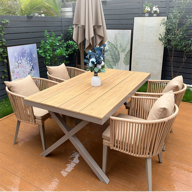 Rattan Courtyard Outdoor Tables Europe Luxury Lounge Minimalist Outdoor Tables Backyard Garden Jardin Mobiliario Furniture