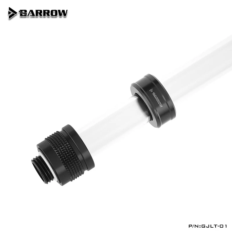 BARROW Outer Diameter OD14MM Clear Hard Tube Cover Bright Connector,5V ARGB For Computer Water Loop Build, Black, GJLT-01