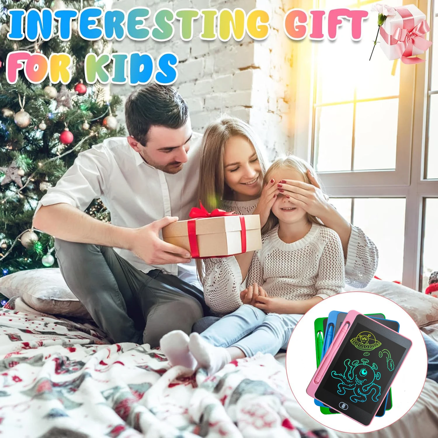 Paquet de 12 tablettes d'écriture LCD pour enfants, tablette à dessin colorée de 6.5 pouces, jouets pour enfants, jouets éducatifs