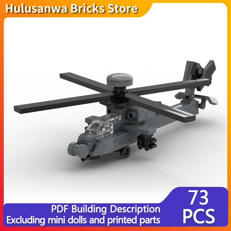 

AH-64 Apache Armed Helicopter Model MOC Building Bricks War Equipment Modular Technology Gift Holiday Assemble Children Toy Suit