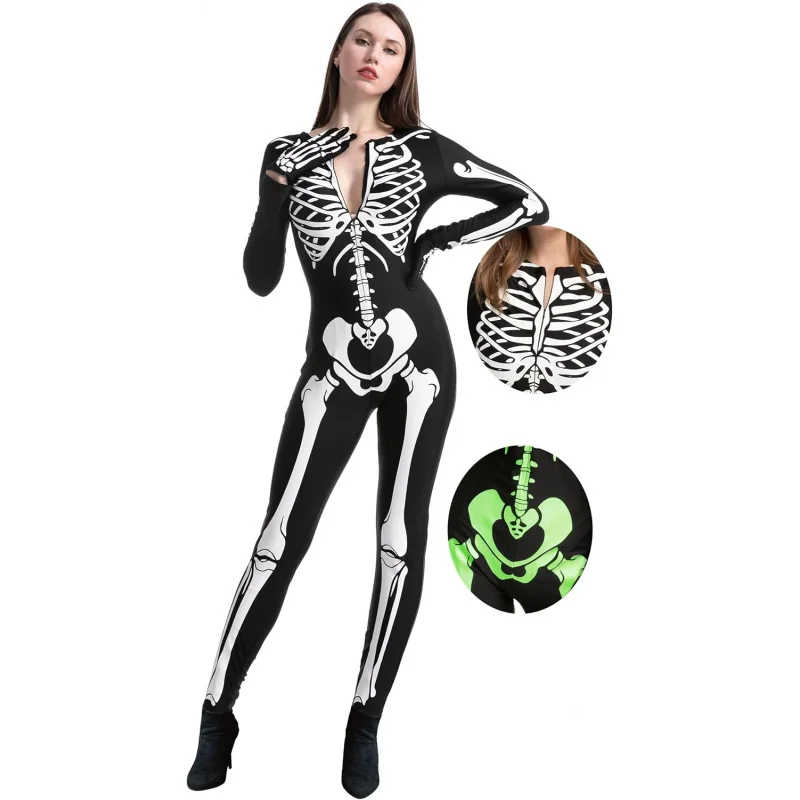 

❤️❤️❤️Spooktacular Creations Womens Skeleton Costume Glow in the Dark, Halloween Skeleton suit, Halloween Costumes for Adu❤️⭐️❤️