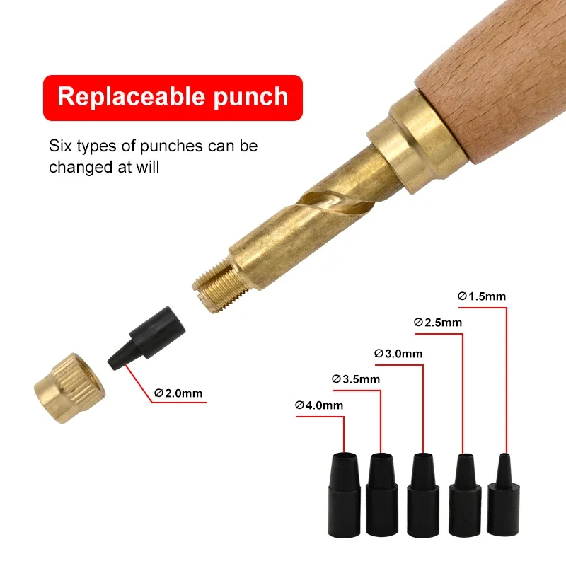 Punzone in pelle fai da te, cinghie automatiche perforatore a vite perforatore trapano 1.5/2.5/3.0/3.5/4mm Puncher Watch Craft Tool