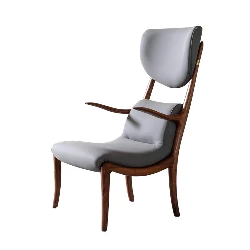

New Chinese-style North American black walnut leisure chair back chair, Song-style aesthetic solid wood sofa chair back