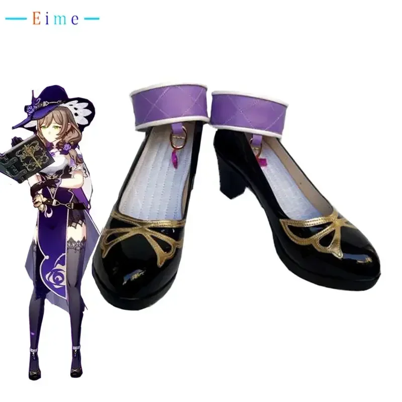 Lisa Cosplay Shoes Game Genshin Impact Cosplay Props PU Leather Shoes Custom Made Halloween Carnival Boots Anime Accessories