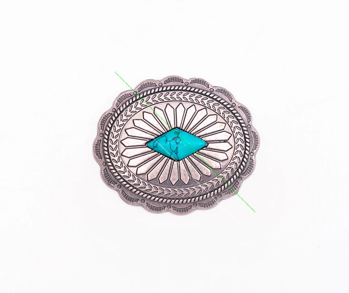 Dw2336 6pcs antikes Silber indische ethnische Sonnenblume Türkis Western Concho Gürtel Leder handwerk Handtasche oval Concho Knopf Dekor – Detail 4