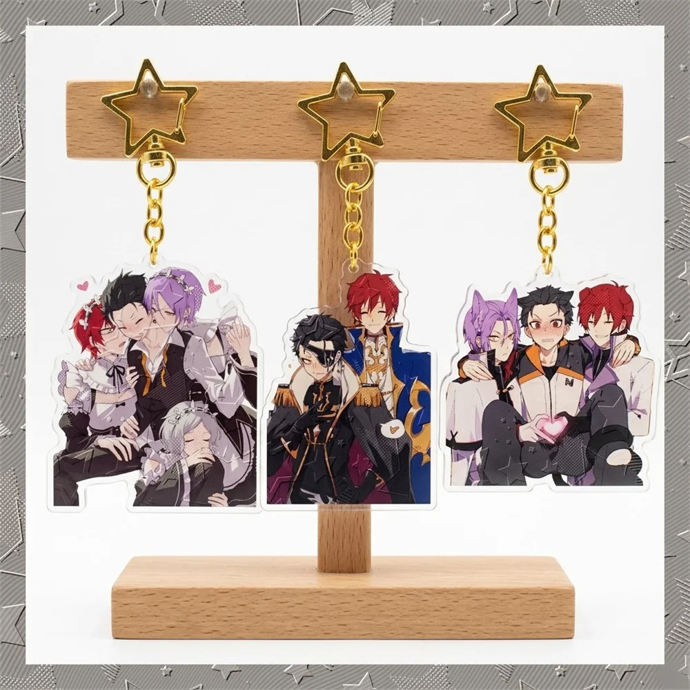 6CM Anime Re:ZERO -Starting Life in Another World Acrylic Keychain Stand Model Cosplay Characters Ornament Accessories Good Gift